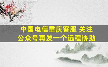 中国电信重庆客服 关注公众号再发一个远程协助